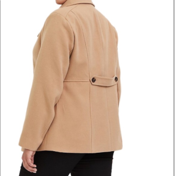Torrid Camel Coloured Double Breasted Peacoat - Picture 3 of 3